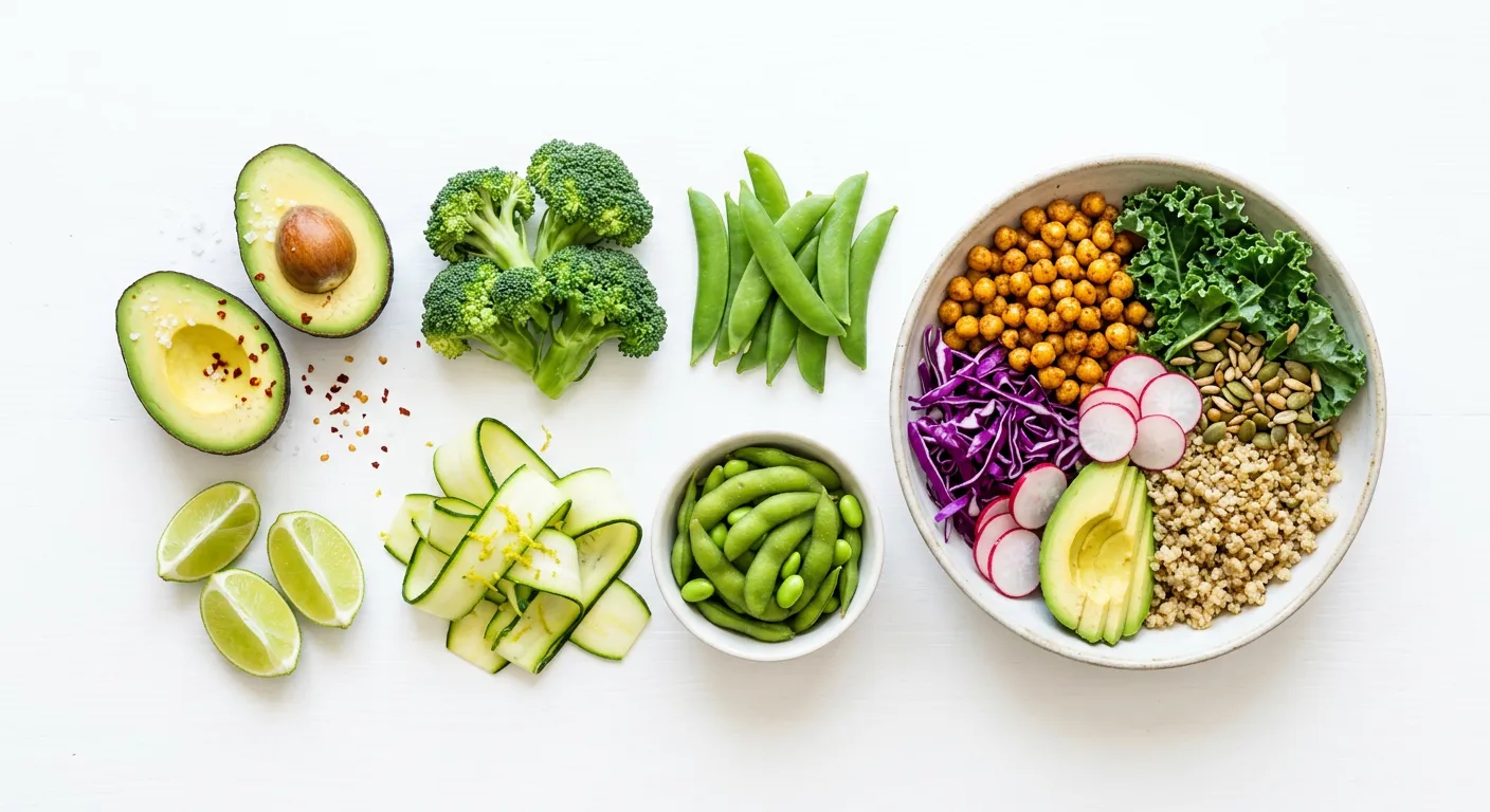 Overhead spread for the Veggie Box